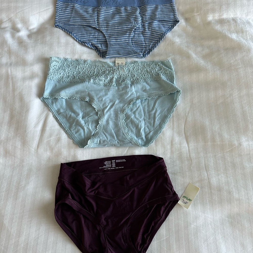Aerie Women's Underwear Set in Blue and Purple, NWT